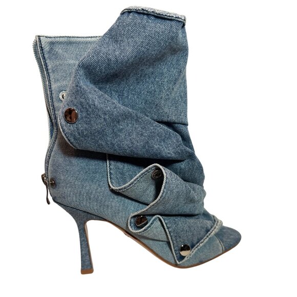 Azalea Wang | Birdsong Bootie | Denim Fabric | Sz 7 - Picture 3 of 6